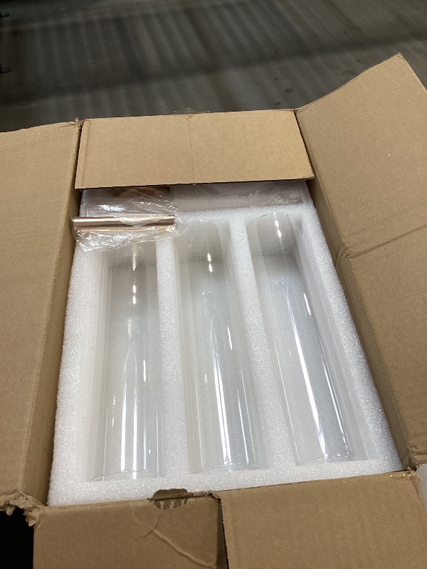 Photo 1 of 6Pcs Gold Candle Holders, Glass Hurricane Candlestick Holders Gold, Candle Holders for Pillar Candles, for Home Decor, Wedding, Dinning, Party Decorative (Golden Glass)