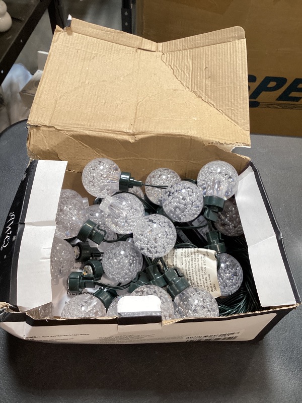 Photo 1 of AWQ 35 FT Globe String Lights Outdoor Commercial Grade Light with 20 G50 Shatterproof LED Bulbs Waterproof Extendable for Indoor Outdoor Wedding Garden Party Christmas Trees Decoration (Warm)