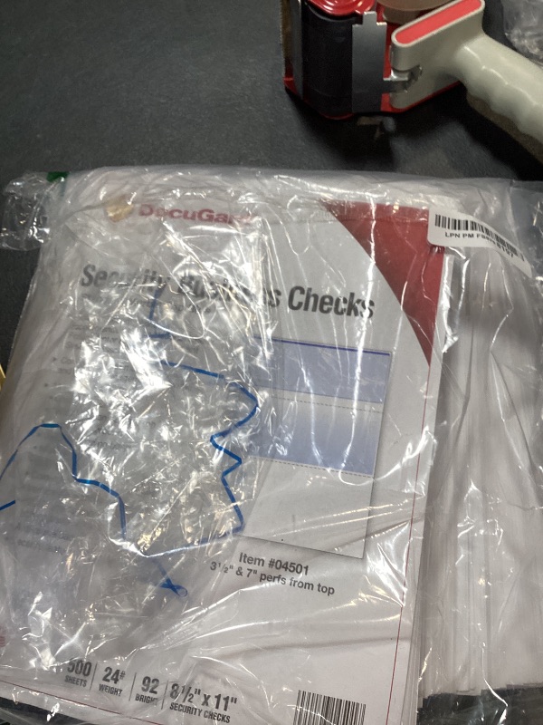 Photo 1 of DocuGard Standard Blue Marble Top High Security Check Paper - Laser/Inkjet Printer Compatible - 11 Security Features - 500 Blank Business Checks