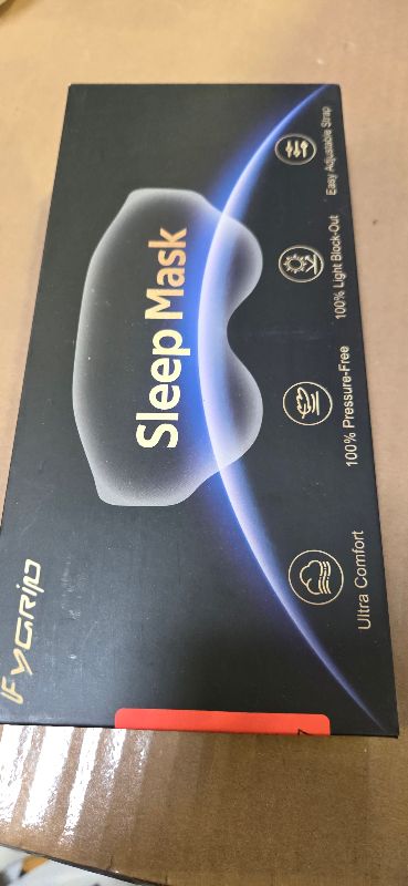 Photo 1 of Fygrip 3D Eye Mask Sleep Mask for Men & Women, 100% Pressure-Free & Light Block-Out Eye Mask for Sleep with Easy Adjustable Strap, Night Eye Cover for Travel, Black