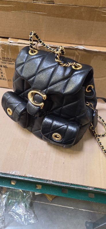 Photo 1 of COACH, Womens, Quilted Tabby Backpack, Black, One Size