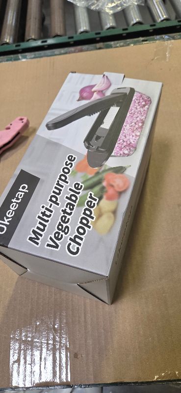Photo 1 of 8 Blade All-in-1 Vegetable Chopper Mandoline Slicer with Container, Food Chopper, Onion Chopper, Veggie Cutter for Salad, Kitchen Gadgets Accessories Essentials, Black