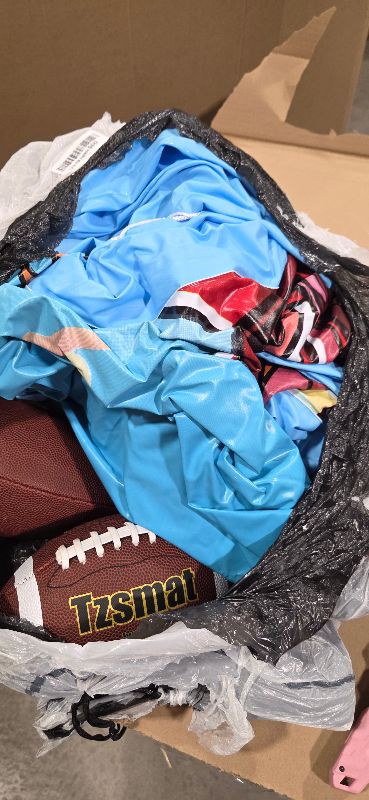 Photo 1 of 6Ft Inflatable Football Target Toss Game - Giant Outdoor Carnival Party Games for Backyard & Tailgate - Arcade Sports Toy with Electric Pump - 4 Easy-Grip Balls Gifts for Boys 3 4 5 6 7 8-12 Year Old