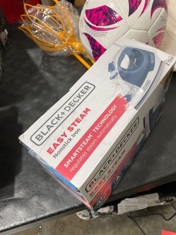 Photo 1 of BLACK+DECKER Easy Steam Compact Iron for Clothes, Automatic Shutoff, Nonstick Plate, Light Weight, 1200 Watts