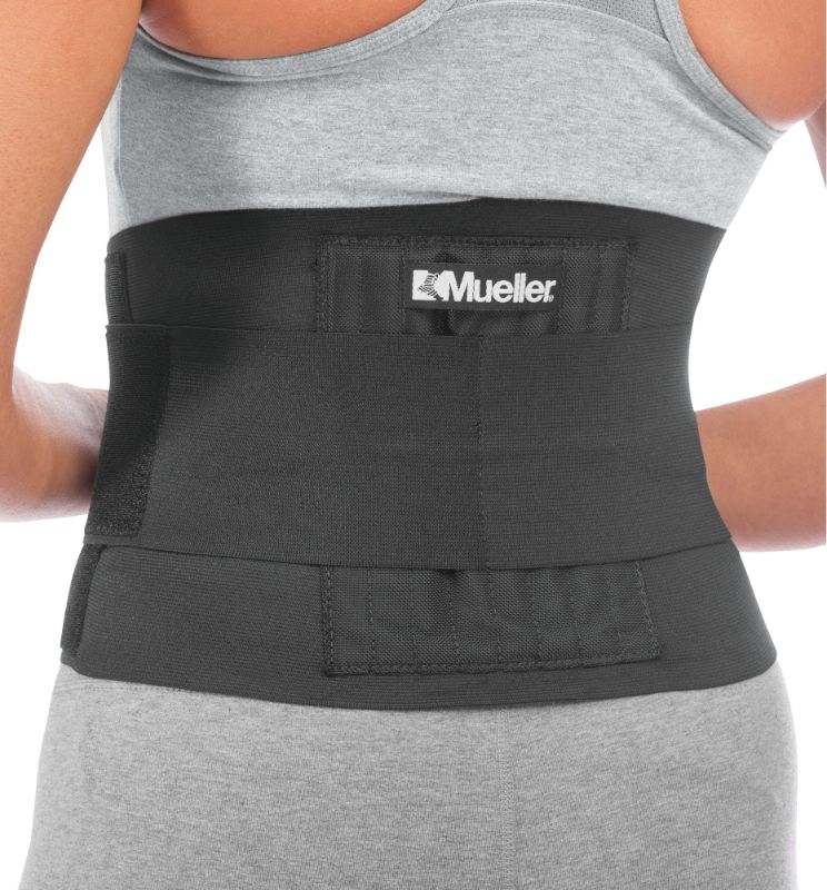 Photo 1 of Mueller Adjustable Back Brace, Black, One Size Fits Most