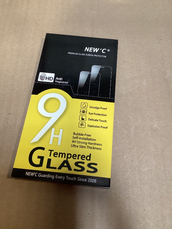 Photo 1 of NEW'C 4 Pack, 2 Pack for iPhone 15 Pro Max Screen Protector (6.7 inch) + 2 Pack Camera Lens Protector, Sensor Protection,Case Friendly Tempered Glass Film