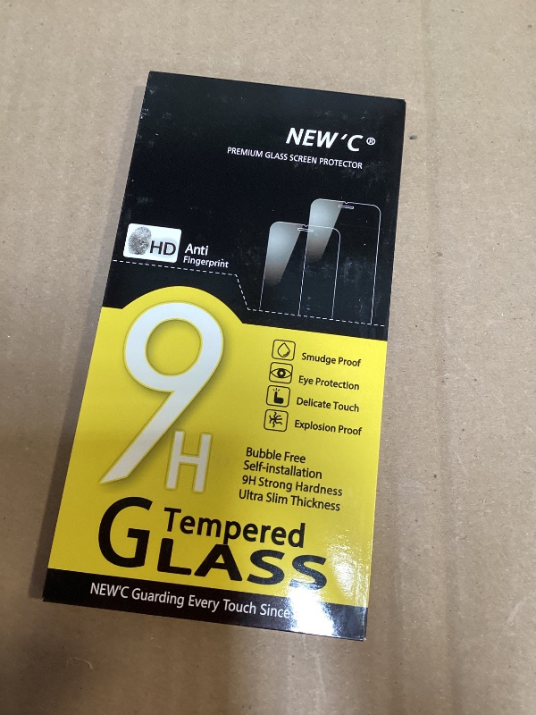 Photo 1 of NEW'C 4 Pack, 2 Pack for iPhone 14 Plus Screen Protector (6.7 inch) + 2 Pack Camera Lens Protector, Sensor Protection,Case Friendly Tempered Glass Film