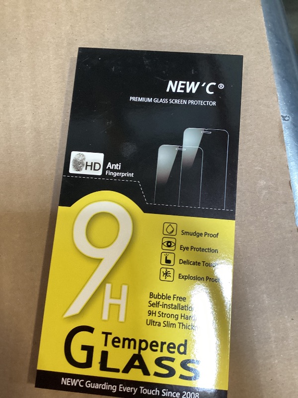 Photo 1 of NEW'C 4 Pack, 2 Pack for iPhone 14 Screen Protector (6.1 inch) + 2 Pack Camera Lens Protector, Sensor Protection,Case Friendly Tempered Glass Film