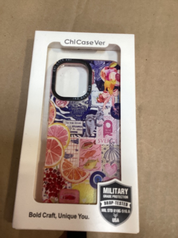Photo 1 of for iPhone 16 Case,Expressive Y2K Citrus Coastal Sea Vintage Collage Design Blue Art Trendy Pattern Aesthetics Style?Military-Grade Drop Protection with Camera Lens Guard for Women Girls
