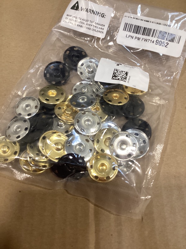 Photo 1 of 1Inch/25mm Large Sew on Snap Buttons 24Set Sew-on Snaps Sewing Snaps for Fabric, Metal Snaps Fasteners Press Studs Buttons for Sewing Clothing,3 Colors