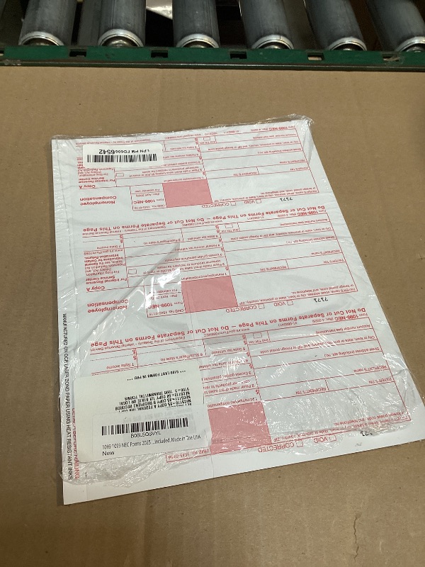 Photo 1 of 1099 NEC Forms 2025 4 Part Tax Forms Kit of Laser Forms, Compatible with QuickBooks and Accounting, 25 Pack, Software and Envelopes NOT Included, Made in The USA