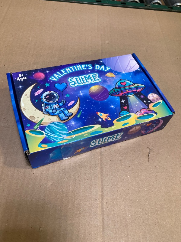 Photo 1 of 24 Pack Valentine Gift Cards with Slime for Kids School Valentine Day Gifts for Kids Classroom Exchange Colorful Stress Relief Fidget Toys Boys Girls Valentine Slime Party Favors