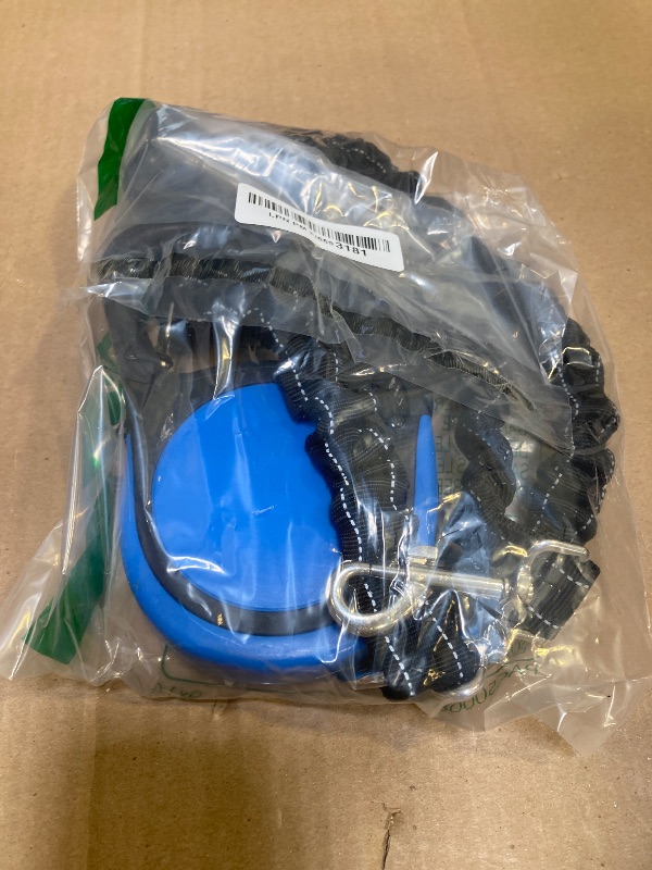 Photo 1 of Dual Retractable Dog Leash Small Breed (Up to 44 Lbs Each) - Double Headed 16 ft Extendable Pet Leash with Poop Bags, Non Slip Grip - One Button Break & Lock, 360° Tangle-Free (Blue, Medium)