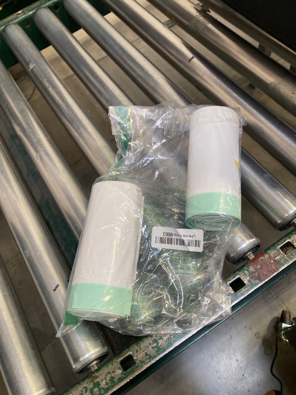 Photo 1 of 1 Gallon 100 Counts Mini Strong Drawstring Trash Bags Garbage Bags by RayPard, fit 3-4 Liter Small Trash Can, Tiny Waste Basket Liners for Home Office Bathroom Bedroom Car, White