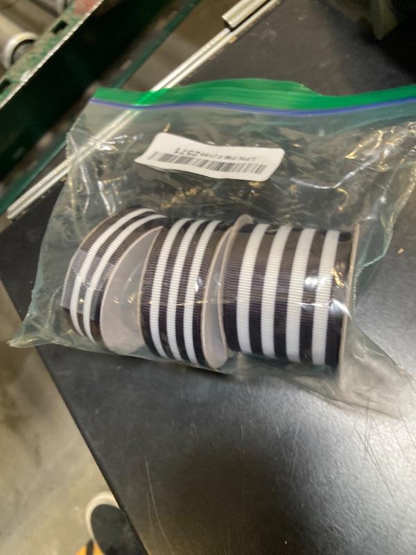 Photo 1 of Black and White Striped Ribbon 3 Rolls Grosgrain Ribbon 5/8", 7/8", 1.5", Stripe Fabric Ribbon for Crafts, Gift Wrapping, Wreaths, Bow Making, DIY Banners, Party and Holiday Decor