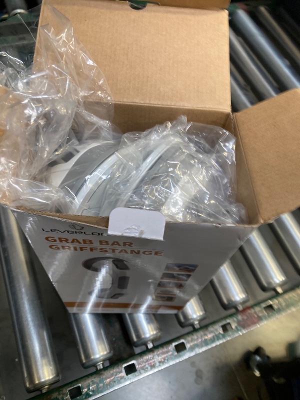 Photo 1 of LEVERLOC Grab Bars for Bathtubs and Showers 2 Pack Suction Grab Bar, Heavy Duty 12 Inch Shower Handle Removable Bath Handrails for Seniors and Elderly, Bathroom Safety Grip No Drilling Waterproof Grey