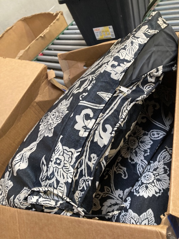 Photo 1 of PLTCAT Floral Print Outdoor Cushions, Waterproof Patio Furniture Cushion Set with Removable Cover (Print, 24" x 24" + 24" x 20")