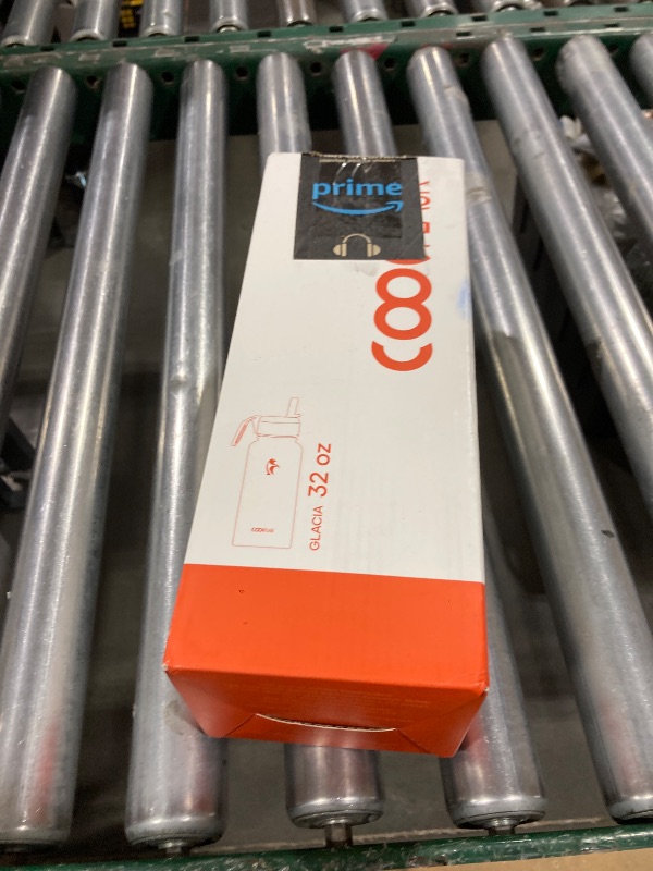 Photo 1 of Water Bottle 32 oz Insulated with Straw, Coolflask Stainless Steel Metal 3 Lids Water Flask Wide Mouth for Sports or Office, Non-BPA Keep Cold Up to 48 Hrs or Hot Up to 24 Hrs, Samurai Cyan