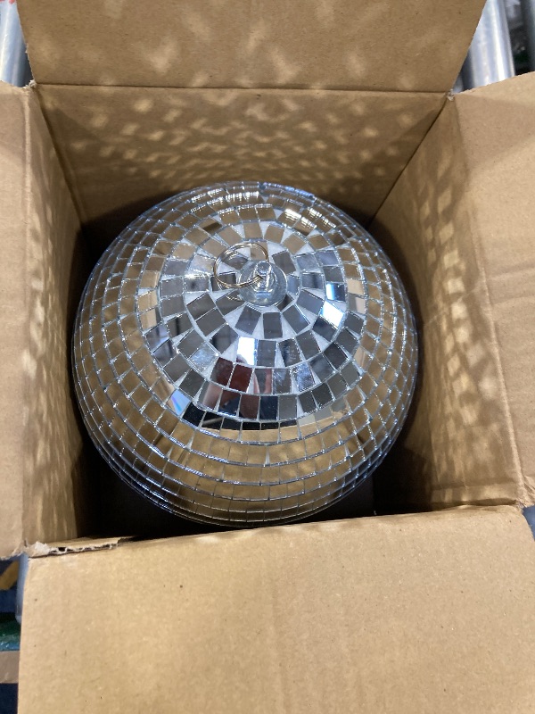 Photo 1 of Alytimes Mirror Disco Ball - 8-Inch Cool and Fun Silver Hanging Party Disco Ball –Big Party Decorations, Party Design