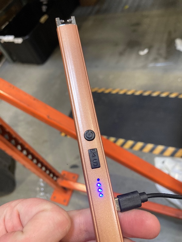 Photo 1 of Candle Lighter,Windproof Flameless Electric Lighter with LED Power Display ? Safety Switch, Upgraded Plasma USB Rechargeable Lighters for Birthday Camping BBQ (Champagne Gold)