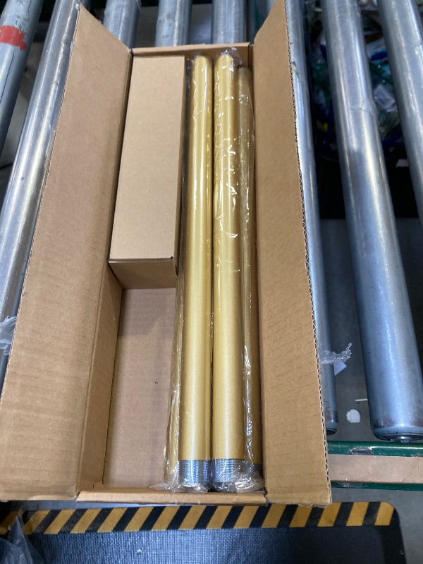 Photo 1 of SIMEWIN Gold Curtain Rods for Windows 48 to 84 Inches Adjustable Decorative 1 Inch Diameter Single Window Curtain Rod Set with Classic Finials, Gold Finishing