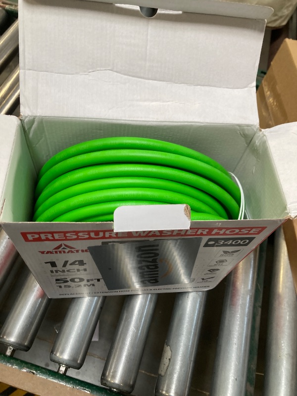 Photo 1 of YAMATIC Pressure Washer Hose 50FT - 1/4 3200PSI - Super Flexible, Kink-Resistant, No Leak M22 Brass Thread for Electric & Gas Pressure Washers, Green