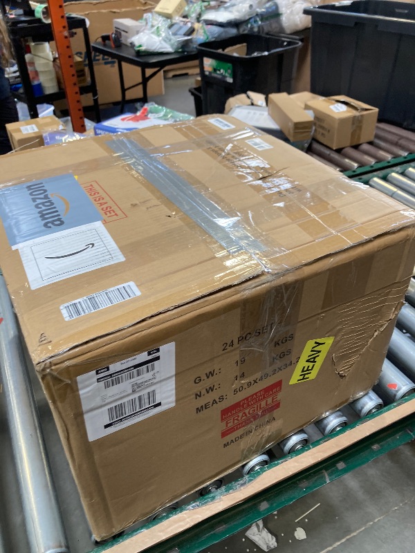 Photo 1 of **INCOMPLETE** AmorArc Ceramic Dinnerware Sets,white set Plates and Bowls Sets,Highly Scratch Resistant | Dishwasher & Microwave Safe Dishes Set,Service for 8