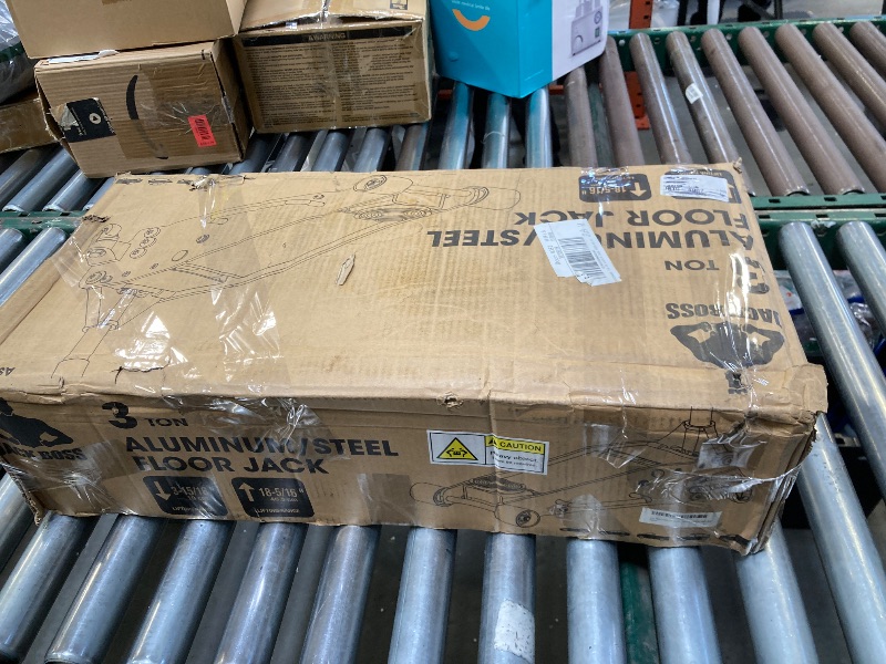 Photo 1 of Jack Boss 3 Ton Low Profile, Aluminum and Steel Racing Floor Jack with Dual Pistons Quick Lift Pump for Sport Utility Vehicle, Lifting Range 3-15/16" min to 18-5/16" max, Net Weight 58.5 lb, Red