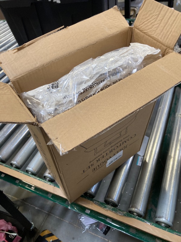 Photo 1 of JOLLYVOGUE Ivory King Comforter Set, 3 Pieces Seersucker Comforters King Size, Lightweight & Fluffy Bedding Sets King for All Season with 1 Ruffle Comforter and 2 Ruffle Pillowshams