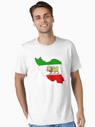 Photo 1 of Iran Map with Lion and Sun Emblem, Vintage Persian Heritage T-Shirt size 2xl