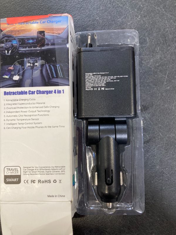 Photo 1 of [Apple MFi Certified] Retractable Car Charger USB C, Braveridge 120W USB C Car Charger 4 in 1 PD/QC Type C Fast Charge Cigarette Lighter Adapter for iPhone 17/17 Pro Max/16 Pro/15/Galaxy S25/S24/Pixel