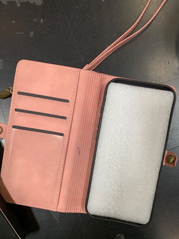 Photo 1 of Defencase Compatible with iPhone 17 Pro Case Wallet with RFID Blocking Card Holder for Women Men, Fashion PU Leather Magnetic Snap Flip Zipper Strap Wallet Phone Case for iPhone 17 Pro 6.3", Rose Pink