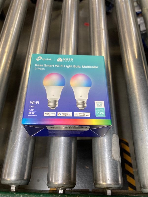 Photo 1 of Kasa Smart Light Bulbs, Full Color Changing Dimmable Smart WiFi Bulbs Compatible with Alexa and Google Home, A19, 60 W 800 Lumens,2.4Ghz only, No Hub Required, 2-Pack (KL125P2), Multicolor