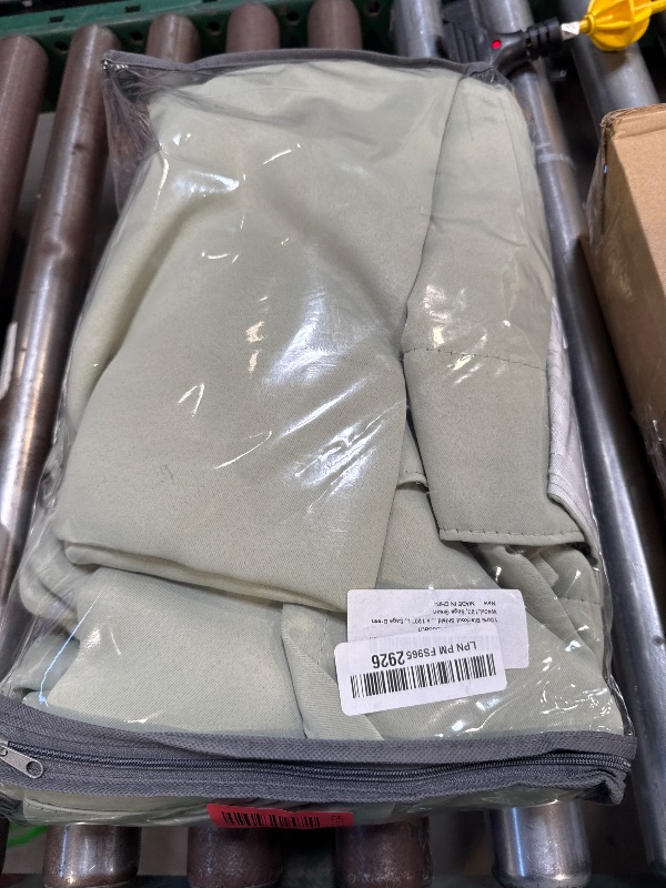 Photo 1 of 100% Blackout Shield Linen Look Textured Pinch Pleated Curtains Blackout Drapes 120 Inch Long 2 Panels Set, Faux Linen Blackout Curtains for Bedroom & Living Room, 40" W x 120" L, Sage Green