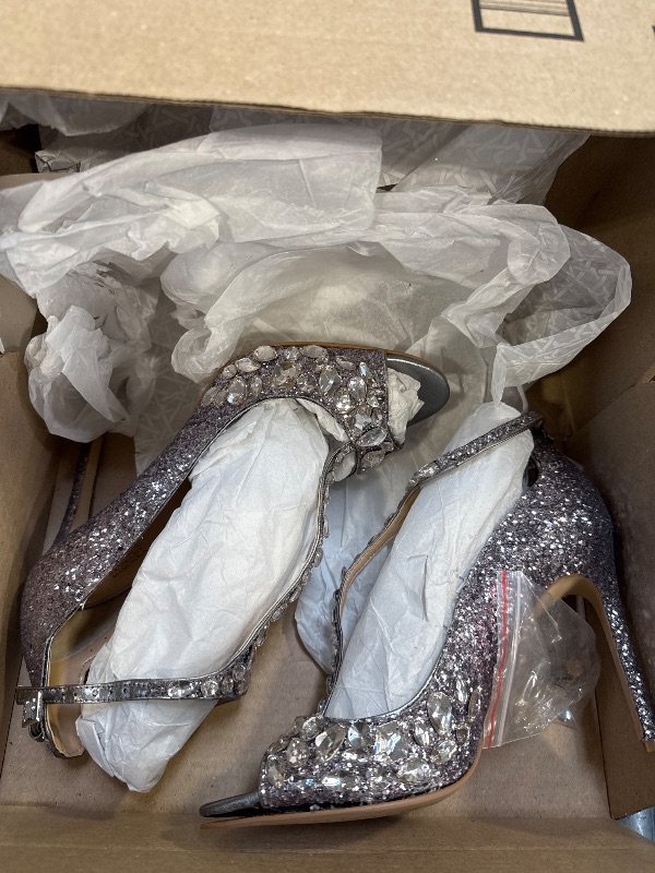 Photo 1 of **USED** Jewel Badgley Mischka Conroy Metallic Glitter Evening Shoe 8.5