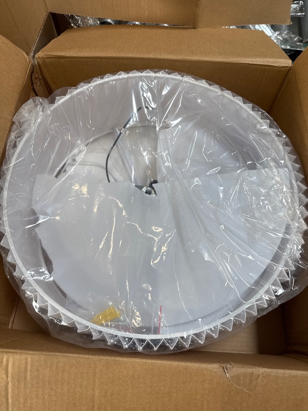 Photo 1 of **DAMAGED** SOLD FOR pARTS** Bargeni 16.5 Inch Semi Flush Mount Ceiling Light Fixture,Gold Finish with Pleated Fabric Shade,3-Light Flush Mount Ceiling Light,Modern Light Fixtures Ceiling Mount for Bedroom,Hallway,Nursery Room