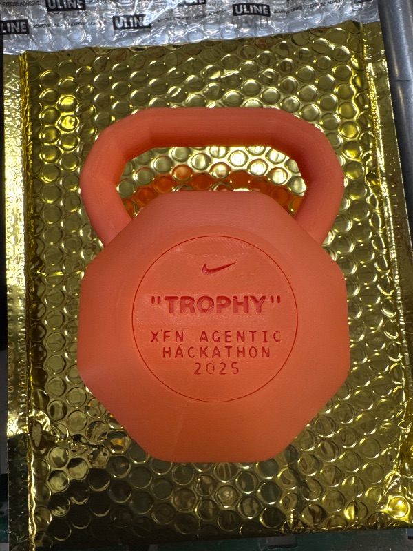 Photo 1 of NIKE Orange Plastic Kettlebell for Decor 