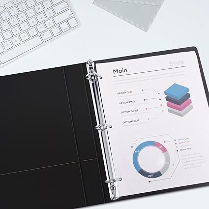 Photo 1 of ViVin Sturdy 1.5 Inch D Ring Binders, 1.5'' 3 Ring View Binder with Customizable Clear Cover, Holds 350 Sheets of 8.5" x 11" Paper Black