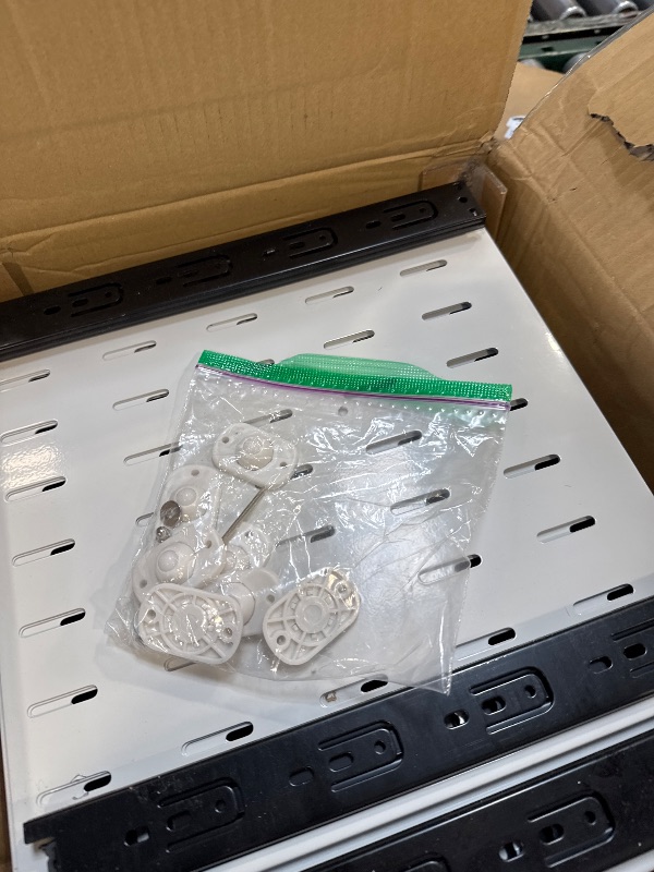 Photo 1 of 2 Pack Pull out Cabinet Organizer, Expandable Width(14"-24"), Depth(13"-24") with 3 Rails, Slide Out Drawers With Raising Pad for Framed Cabinets, with Adhesive Film for Cabinets in Kitchen, White