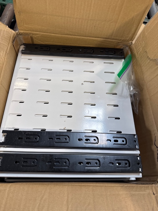 Photo 1 of 2 Pack Pull out Cabinet Organizer, Expandable Width(14"-24"), Depth(13"-24") with 3 Rails, Slide Out Drawers With Raising Pad for Framed Cabinets, with Adhesive Film for Cabinets in Kitchen, White