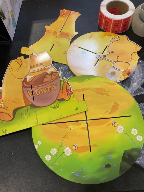 Photo 1 of * MISSING PARTS * BACUTHY 2 Pack Winnie Baby Shower Decorations Birthday Cupcake Stands: Bear Party Theme Cake Stand Toppers Supplies for Girl Boy Kids Gender Reveal First Party - Hold 48pcs Cupcakes Table Decors
