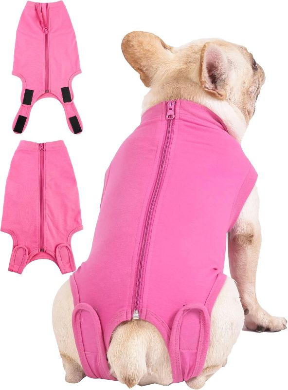 Photo 1 of Caslfuca Dog Surgery Recovery Suit - After Spay, Abdominal Wounds Post Surgical Recovery, Anti Licking Breathable Dog Onesies for Small, Medium & Large Pet, Alternative Bandages Cone E-Collar