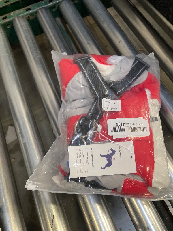 Photo 1 of FUAMEY Dog Winter Jackets for Large Dogs,Dog Coat with Harness Built in,Waterproof Dogs Snowsuits Warm Pet Jacket Zip Up Fleece Cold Weather Coats Reflective Puppy Vest with Pocket Red L