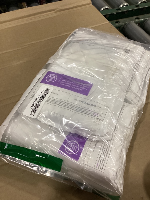 Photo 1 of simplehuman Code V 100 Count, Dispenser Pack Custom Fit Liners, Drawstring Trash Bags, 16-18 Liter / 4.2-4.8 Gallon, White
