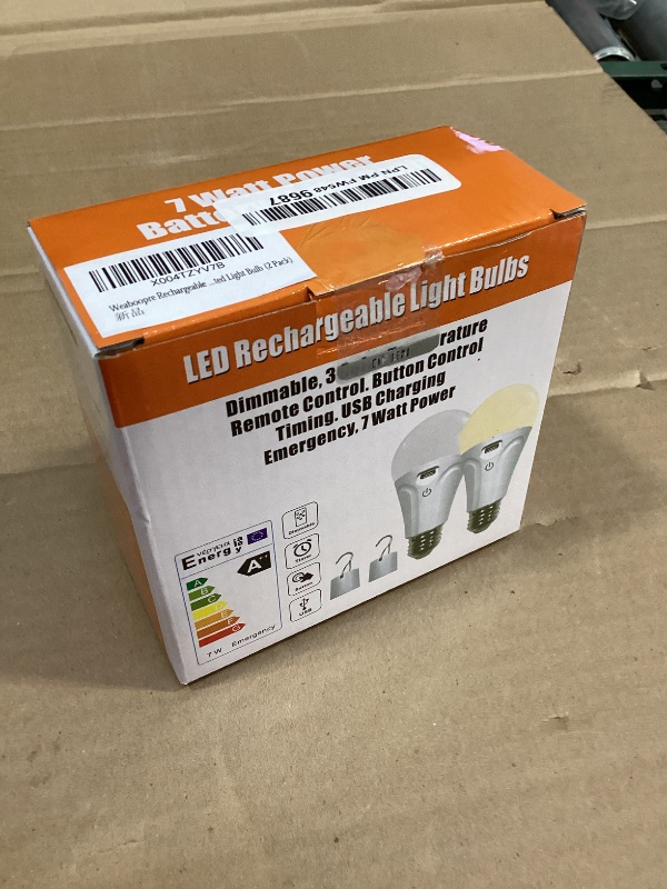 Photo 1 of E26 Rechargeable Light Bulbs with Remote Control, Battery Operated A19 Light Bulb for Lamps, Dimmable, 3 Color Temperatures, Timer, Wireless Light Bulbs Small Size for Sconces, Non-Hardwired 2 Pack