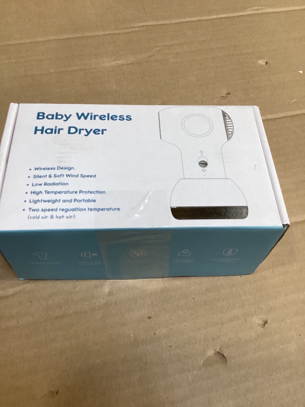 Photo 1 of Cordless Hair Dryer for Baby, Kids Model with Charging Base, Gentle Airflow Mini Hair Dryer, Portable Travel Design, Small Dryer for Infant Delicate Skin