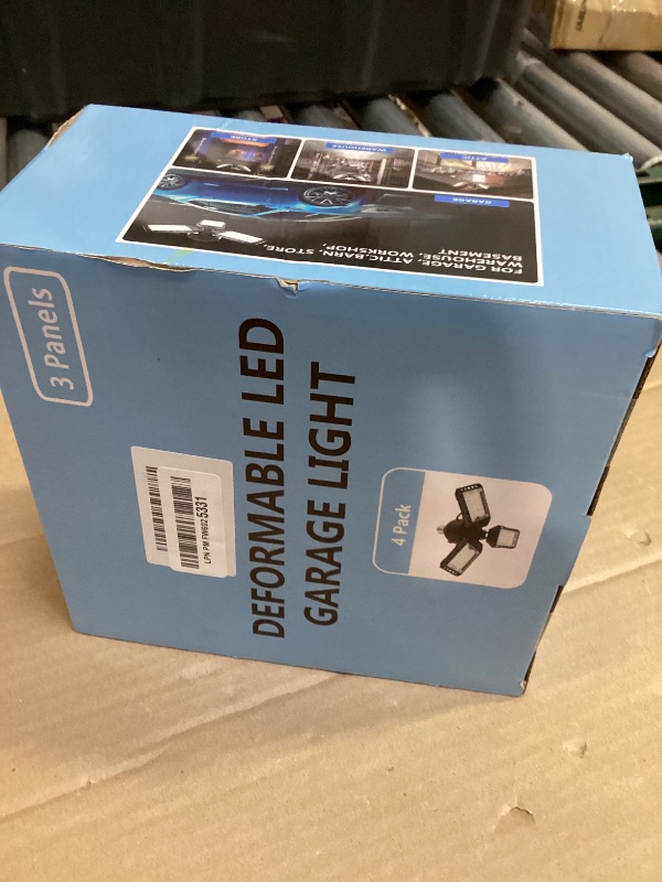 Photo 1 of Aoretic LED Garage Lights Bulb 4 Pack -80W, 8000LM 6500K Led Shop Light with 3 Deformable Panels, Basement Barn Light Garage Ceiling Lights, E26/E27 for Garage, Warehouse, Shop, Basement