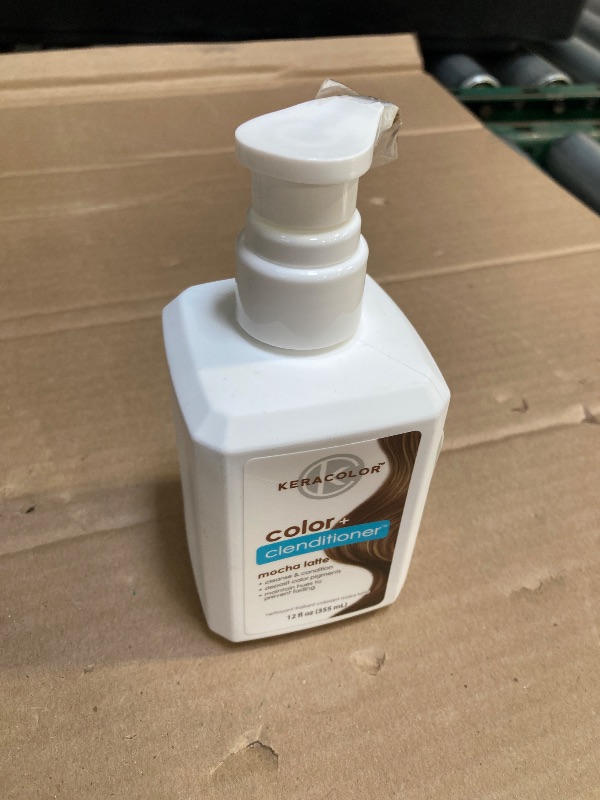 Photo 1 of Keracolor Color + Clenditioner 3-in-1 Color-Depositing Conditioner, Gently Cleanses & Conditions, Semi-Permanent Mocha Latte Hair Color, 12 Fl Oz