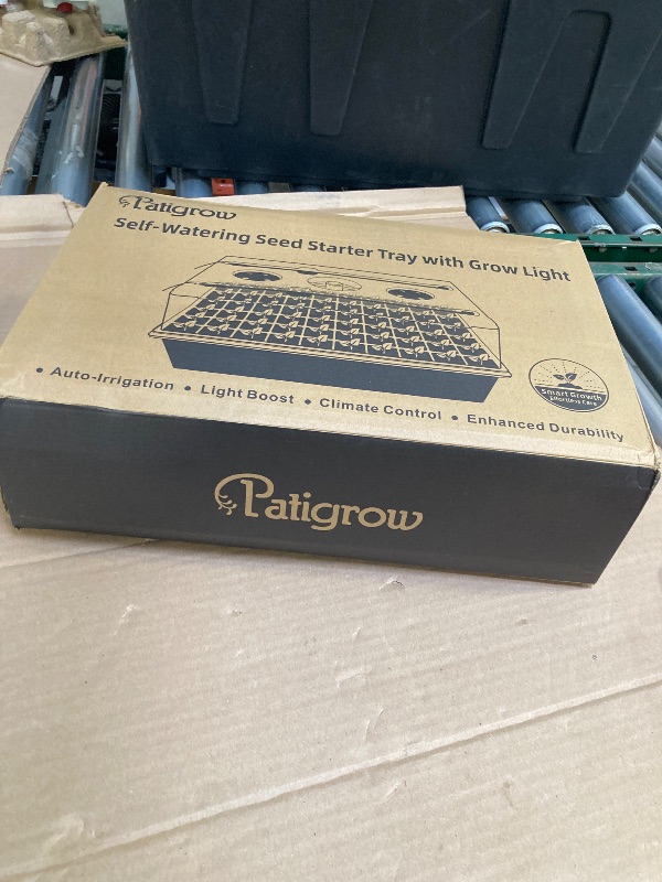 Photo 1 of Patigrow 120-Cell Self-Watering Seed Starter Tray with Grow Light, Seed Starter Kit with 4.07” Humidity Dome, Indoor Seedling Starter Tray, Seed Starting Trays for Plant Germination, Seeds Growing