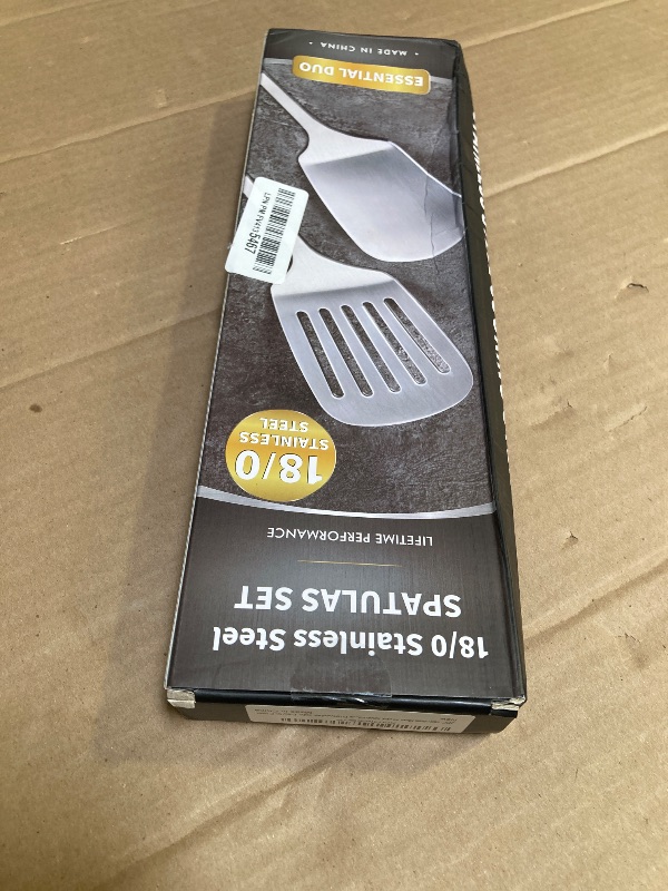 Photo 1 of 2 Pcs Stainless Steel Spatulas Set, Metal Spatula Solid & Slotted Turner, Heavy Duty Sturdy Spatula for Kitchen Use, High Heat Resistant Cooking Utensils for Fish Eggs Pancakes, Easy to Clean, Silver